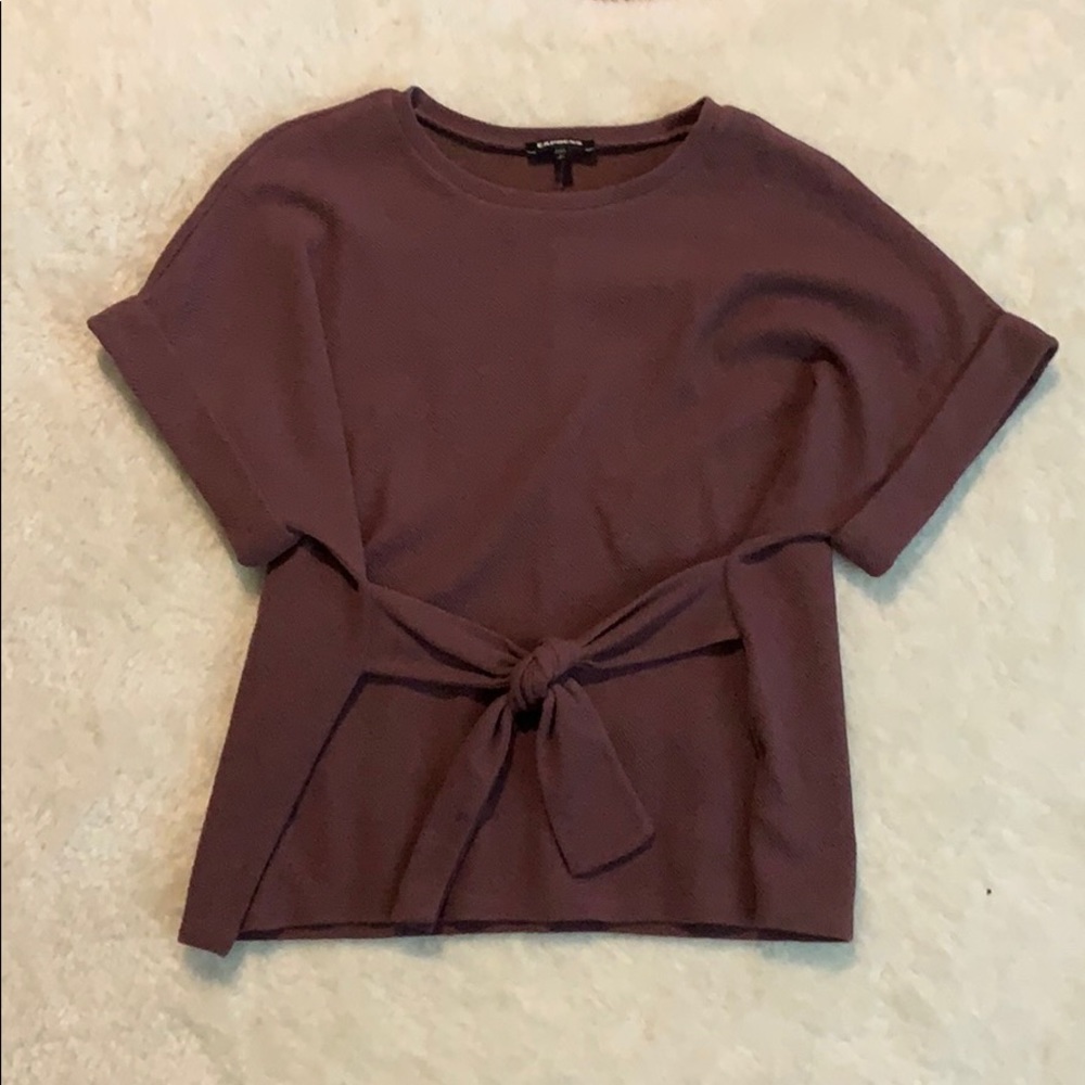 Express tie-front blouse Size Small Wine Red Burgundy